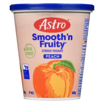 Astro Peach Stirred Yogourt 1% M.F. 650g